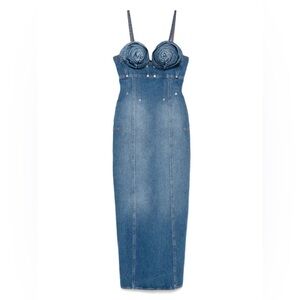 Jean Paul Gaultier Denim Maxi Dress NWT Size 40